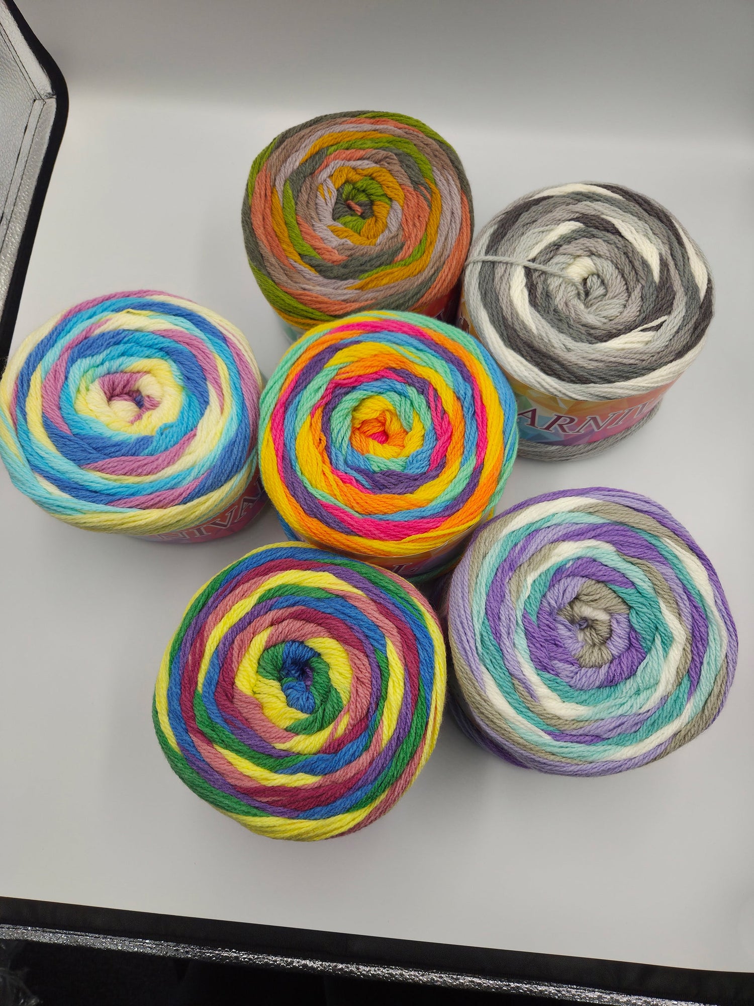 Knitco Carnival Aran, £5.70, pack of 2, £2.85 per ball, 6 Colours